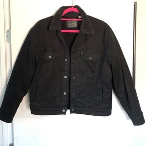 Levi’s Sherpa Black Trucker Jacket